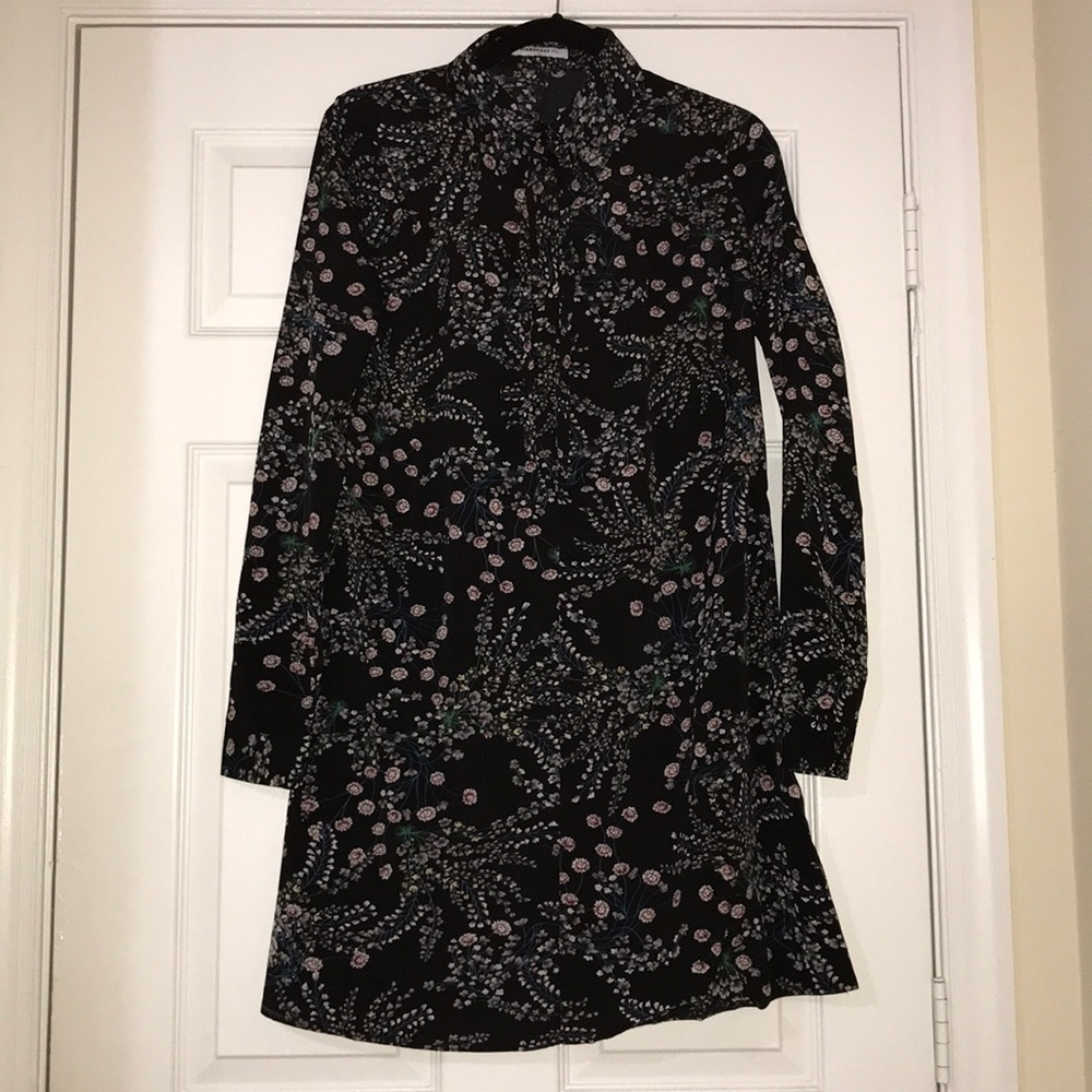 asos Tall floral navy long sleeve dress